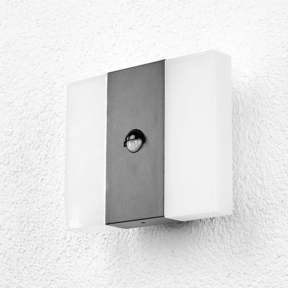 LED-sensor-udendørs væglampe Kumi, grafit, IP44