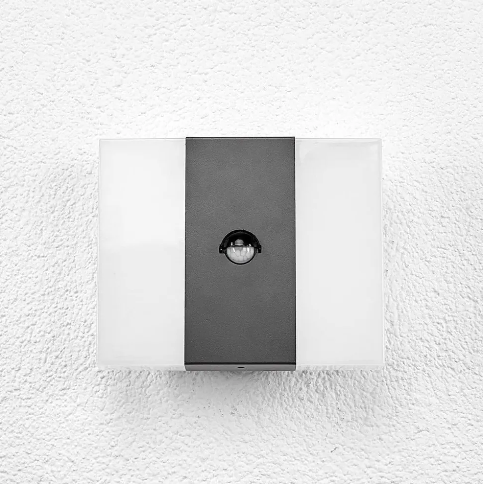 LED-sensor-udendørs væglampe Kumi, grafit, IP44