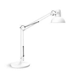 LED-skrivebordslampe MAULstudy, hvid, stål, 49 cm, E27