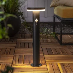 LED-sokkellampe Valletta Sensor sort metal 50 cm