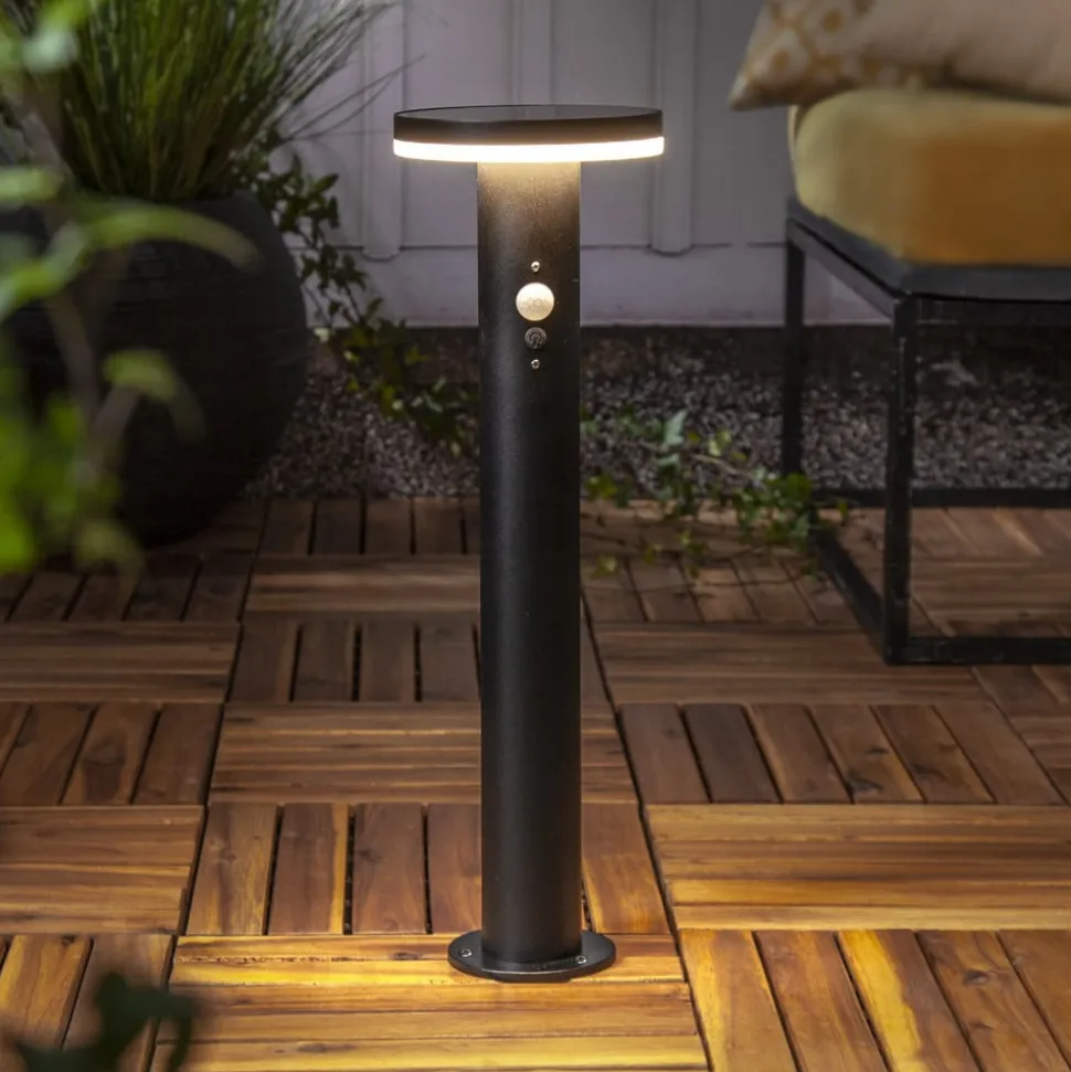 LED-sokkellampe Valletta Sensor sort metal 50 cm