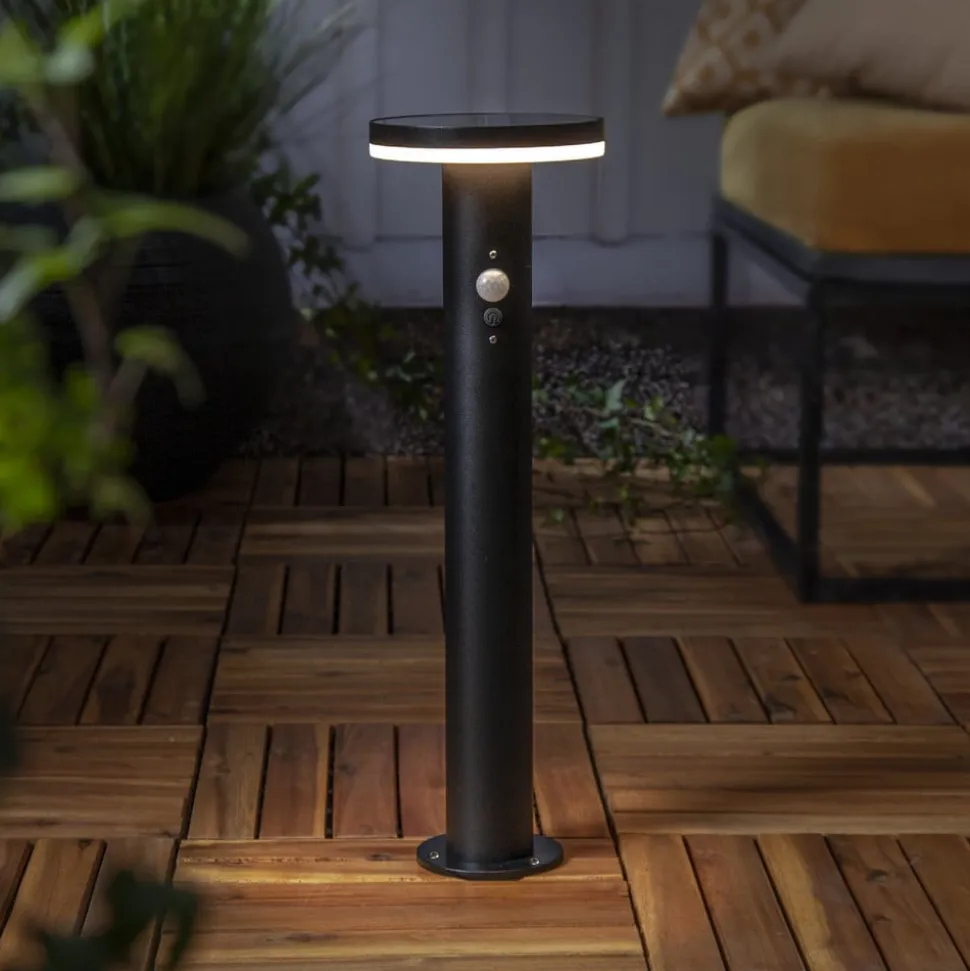 LED-sokkellampe Valletta Sensor sort metal 50 cm