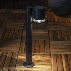 LED-sokkellampe Wien, sort, metal, højde 50 cm