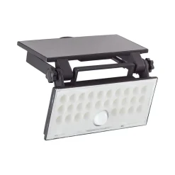 LED-solcelle udendørs vægspot Luton Sensor, sort, B 19 cm