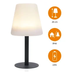 LED-solcellebordlampe OSL-50012 med genopladeligt batteri og USB-kabel