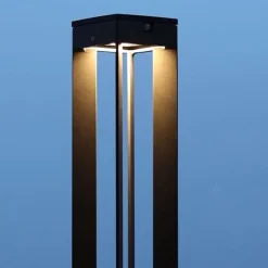 LED-solcellelampe Borne med sensor, 90 cm, grå