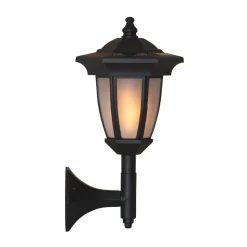 LED-solcellelampe Flame, 4-i-1, sort