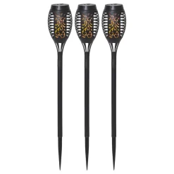 LED-solcellelampe Flame Mini i sæt af 3
