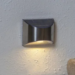 LED-solcellelampe til vægmontering Wally, sølv, 2 stk. sæt