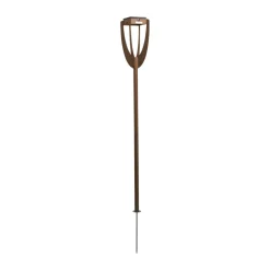 LED-solcellelampe Tulip med jordspyd, corten