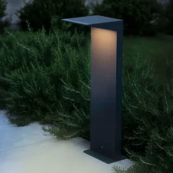 LED-solcellevejbelysning Soleil, antracit, metal, IP54, sensor