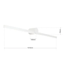 LED-spejlbelysning Skønhedsbredde 101 cm, hvid