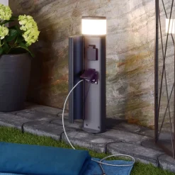 LED-stikkontaktsøjle med to stikkontakter, IP44