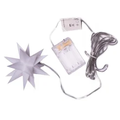 LED-stjerne, inde, 18-takket Ø 12 cm hvid batteri