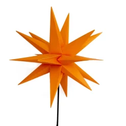 LED-stjerne, ude, med jordspyd, Ø 55 cm, gul