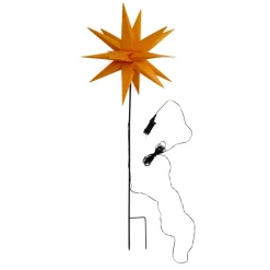 LED-stjerne, ude, med jordspyd, Ø 55 cm, gul