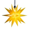 LED-stjerne, ude, 18-takket, Ø 12 cm, batteri, gul