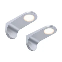 LED-underskabsbelysning Amon, sølv, 15 cm lang, sæt med 2, dæmpbar