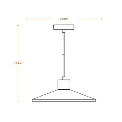 LEDVANCE Concrete Wood hængelampe, Ø 32 cm, beton, grå