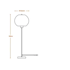 LEDVANCE gulvlampe Ball højde 116 cm, brun, bølgepap, E27