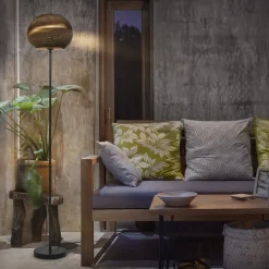 LEDVANCE gulvlampe Ball højde 116 cm, brun, bølgepap, E27