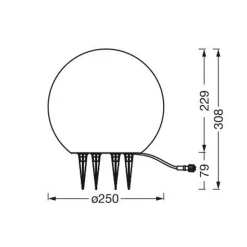 LEDVANCE LED jordspydslys Endura Hybrid Ball 2W, hvid