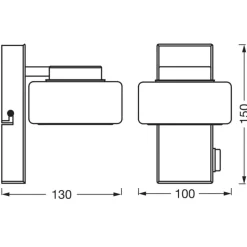 LEDVANCE LED-væglampe Orbis Flame, 1 lyskilde, krom, IP44