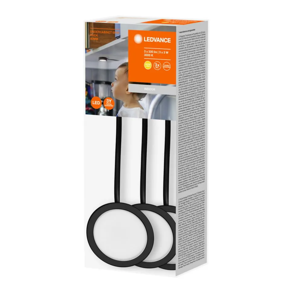 LEDVANCE Undercabinet Puck møbelspot 3 stk sort
