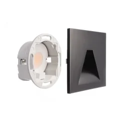 LED-vægindbygningslampe SET Alwaid sort 8x8 cm vinkel 2.700 K