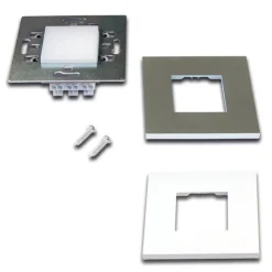 LED-vægindbygningslampe Wall F, grå, 0,9 W, 7,5 x 7,5 cm