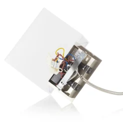 LED-væglampe 6519 med LED-læselampe, satineret sølv