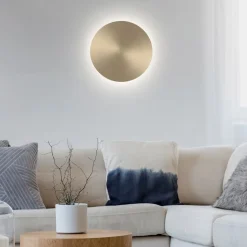 LED-væglampe batteri Puntua Ø 25 cm messing mat