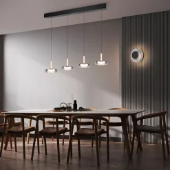 LED-væglampe Celeste, sort/krom, Ø 22 cm glas dæmpbar