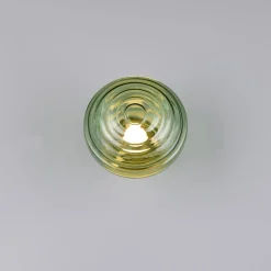 LED-væglampe Earl, messing/grøn, glas, Ø 15,5 cm