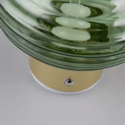 LED-væglampe Earl, messing/grøn, glas, Ø 15,5 cm