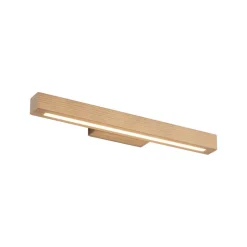 LED-væglampe i træ Teo, fyr, 46 cm, 3000 K