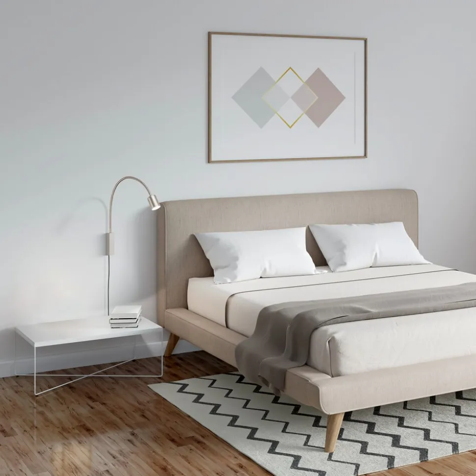 LED-væglampe Justi, nikkelfarvet, højde 52 cm, metal