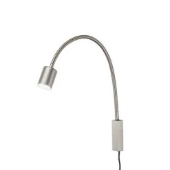 LED-væglampe Justi, nikkelfarvet, højde 52 cm, metal