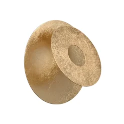 LED-væglampe Leano, rund linse, guld, indirekte