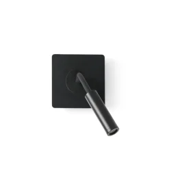 LED-væglampe Mood, sort, træ, metal, udspring 33 cm