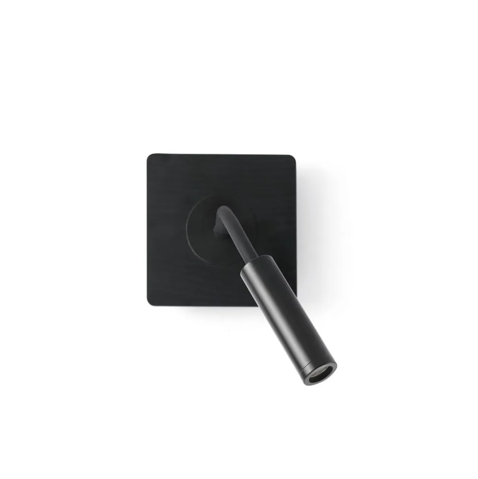 LED-væglampe Mood, sort, træ, metal, udspring 33 cm