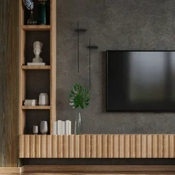 LED-væglampe Motive L, 120 cm bred, sort, metal