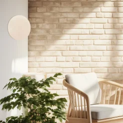 LED-væglampe Orios Plus, sandfarvet, metal, Ø 30 cm