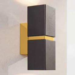LED-væglampe Passa med to lyskilder, sort-gylden