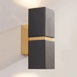 LED-væglampe Passa med to lyskilder, sort-gylden
