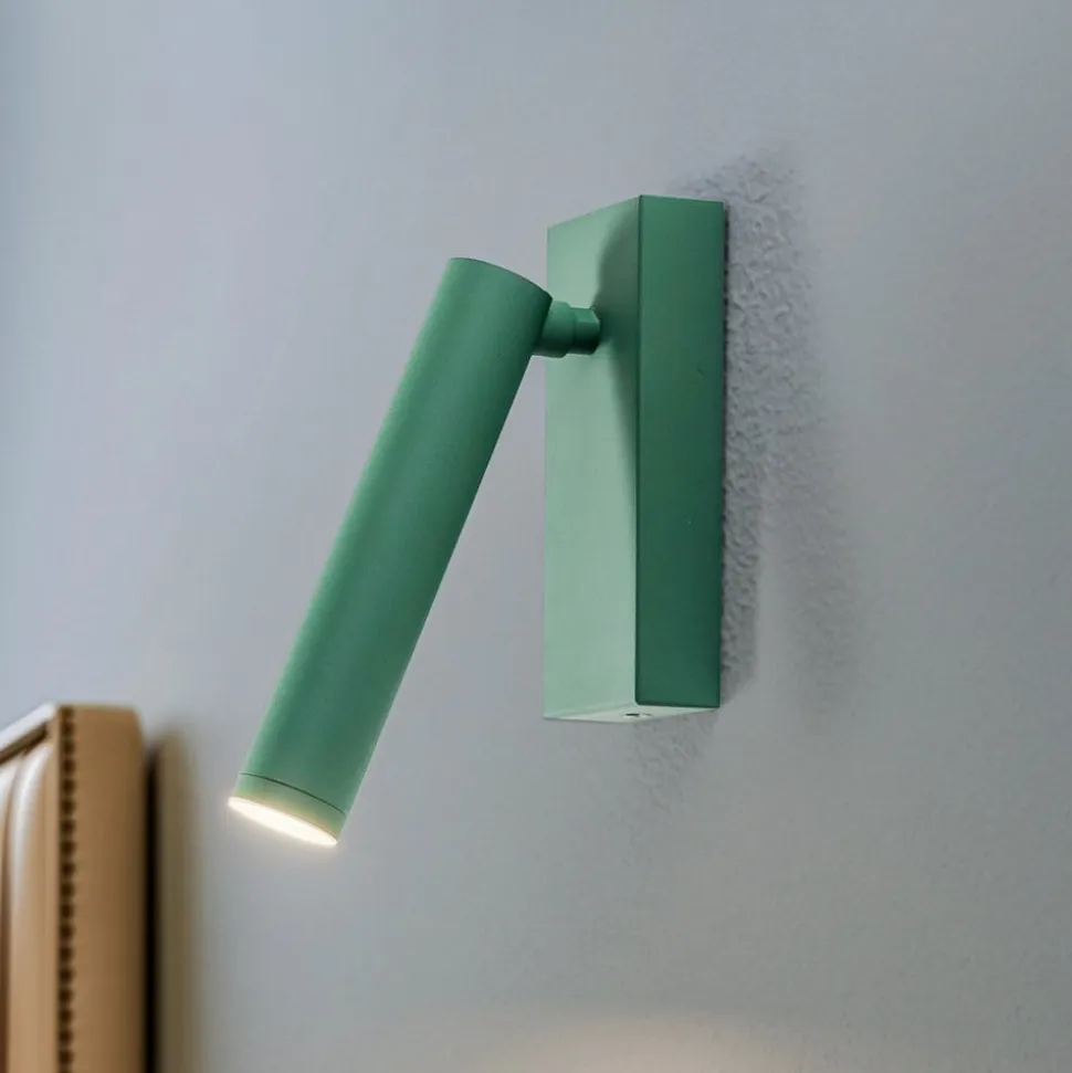 LED-væglampe Rulo, grøn, stål, 3000 K