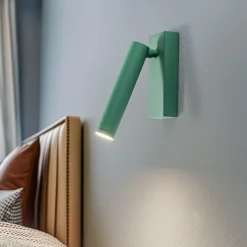 LED-væglampe Rulo, grøn, stål, 3000 K