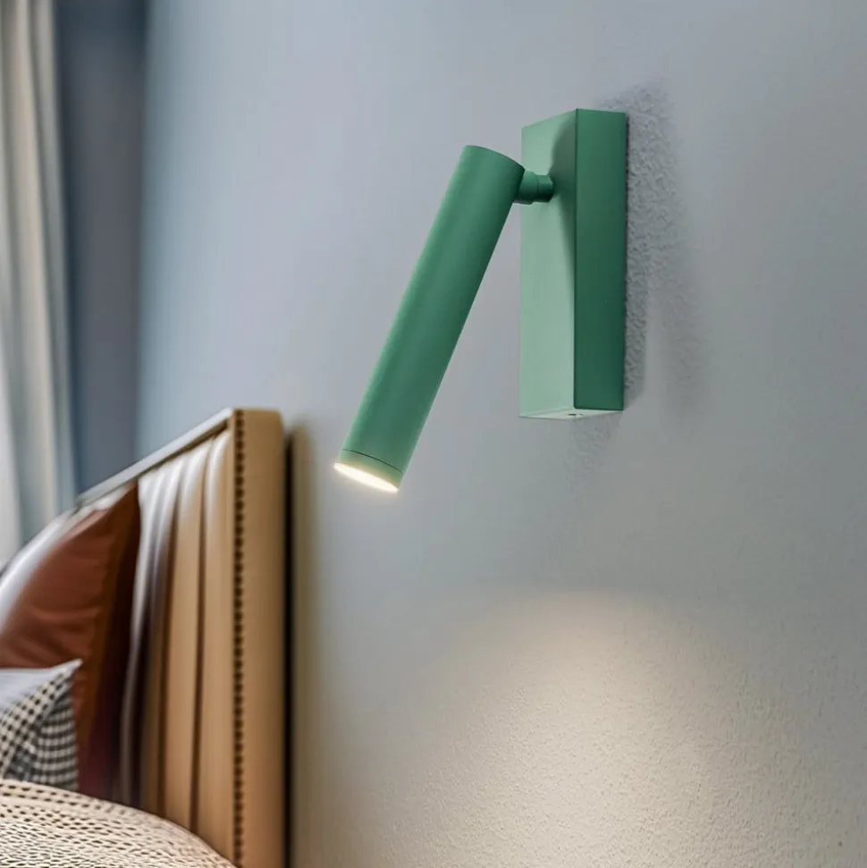 LED-væglampe Rulo, grøn, stål, 3000 K