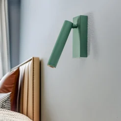 LED-væglampe Rulo, grøn, stål, 3000 K