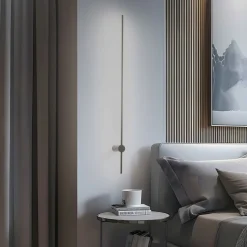 LED-væglampe SABER, olivengrøn, højde 120 cm, metal 4.000 K